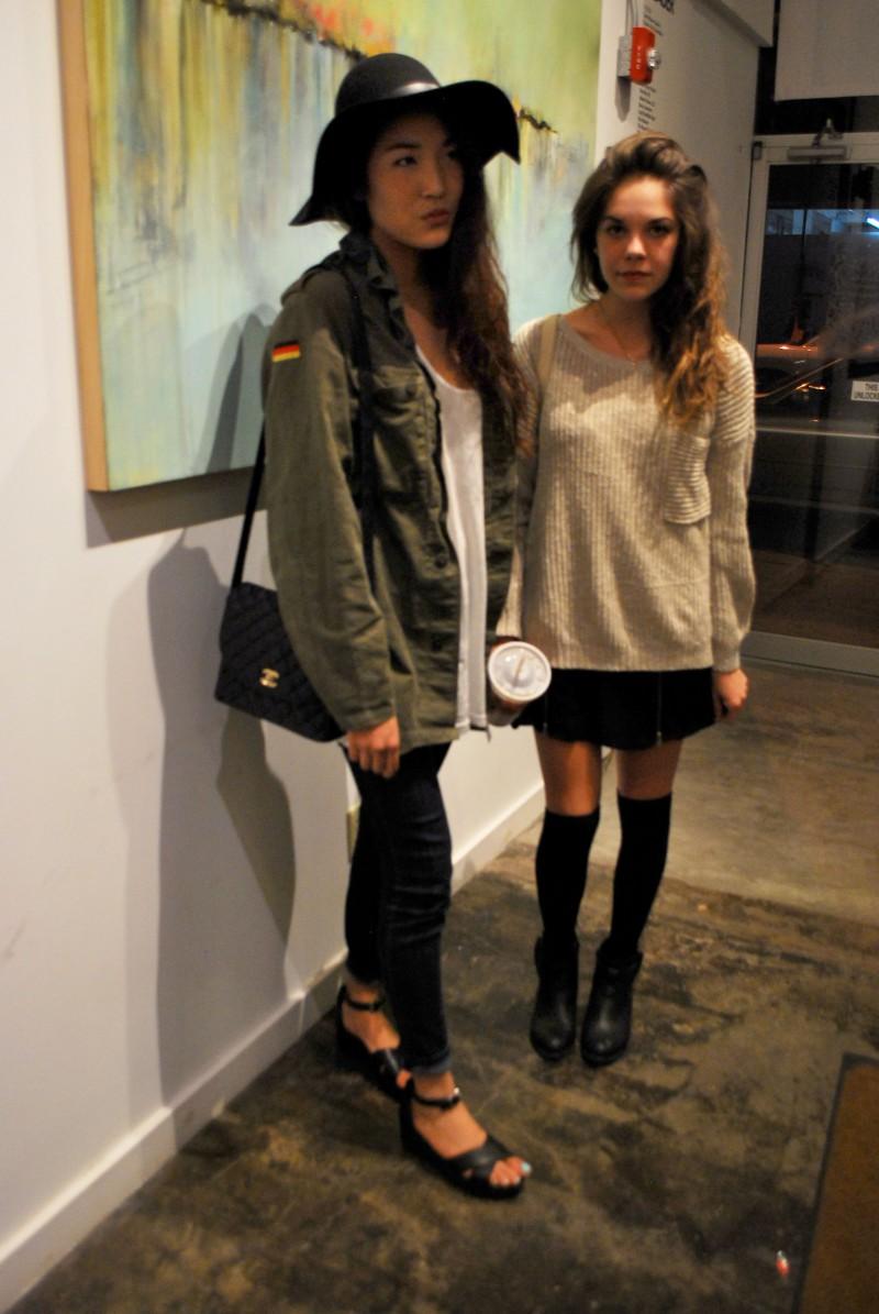 Two young women show off their style at First Fridays in the crossroads.